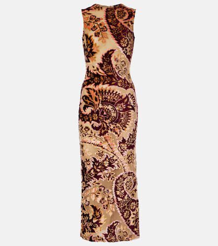 Paisley velvet and tulle jacquard midi dress - Etro - Modalova