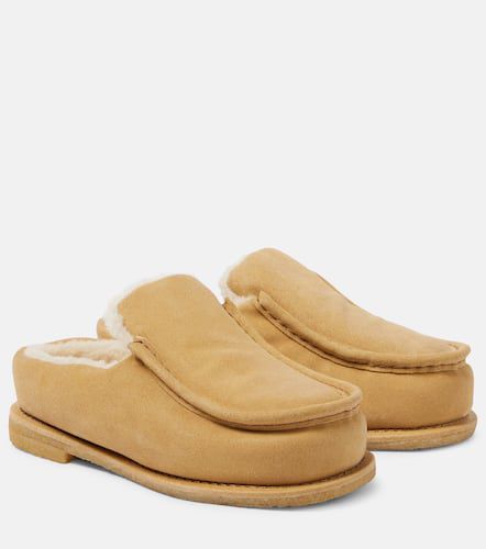 Shearling-lined suede mules - JW Anderson - Modalova