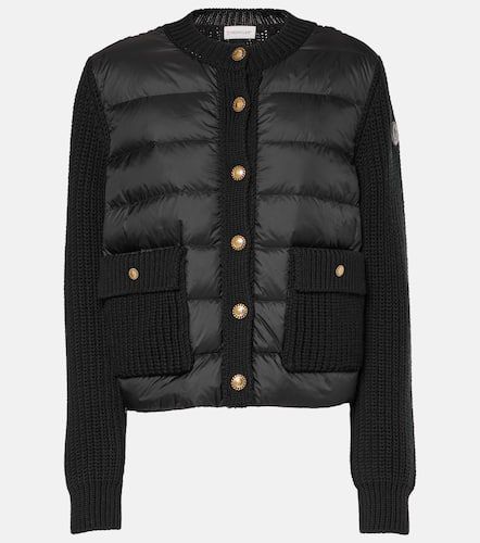 Down-paneled virgin wool cardigan - Moncler - Modalova