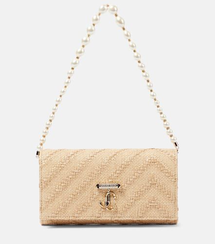 Avenue pearl-trimmed raffia wallet on chain - Jimmy Choo - Modalova