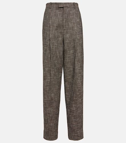 Wool and cotton-blend wide-leg pants - Bottega Veneta - Modalova