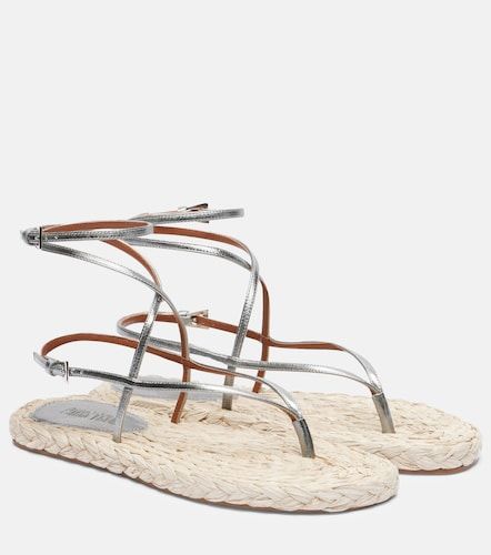 Hydra metallic leather and raffia sandals - Paris Texas - Modalova
