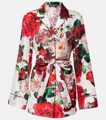 Floral silk satin shirt - Dolce&Gabbana - Modalova