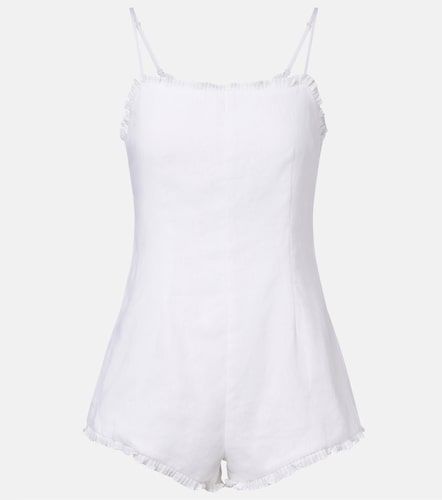 Posse Florence ruffled linen romper - Posse - Modalova