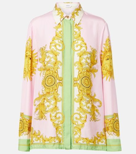 Camisa de sarga de seda estampada - Versace - Modalova