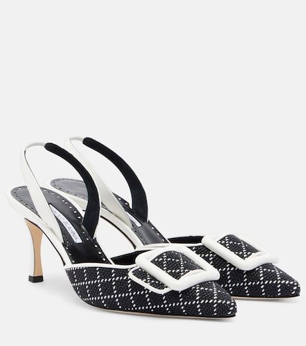 Mayslibi raffia-effect slingback pumps - Manolo Blahnik - Modalova