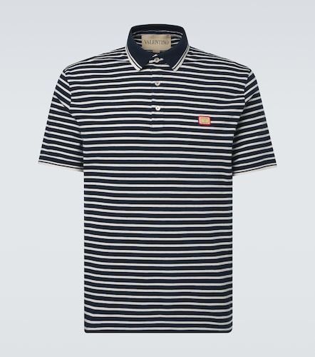 Polo de algodón a rayas con VLogo - Valentino Garavani - Modalova