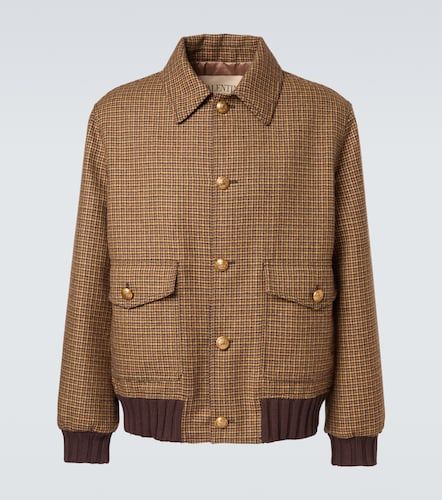 Houndstooth virgin wool bomber jacket - Valentino - Modalova
