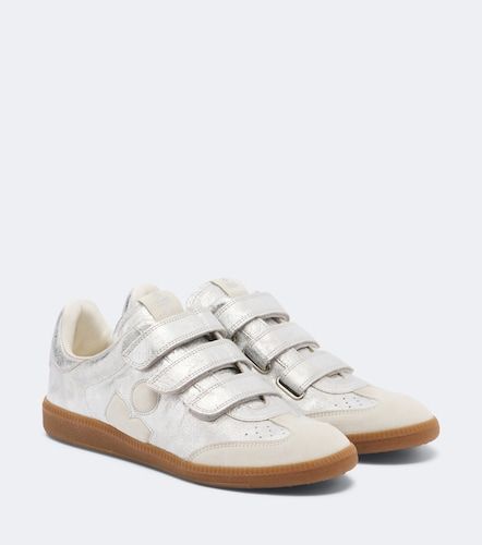Beth suede-trimmed metallic leather sneakers - Isabel Marant - Modalova