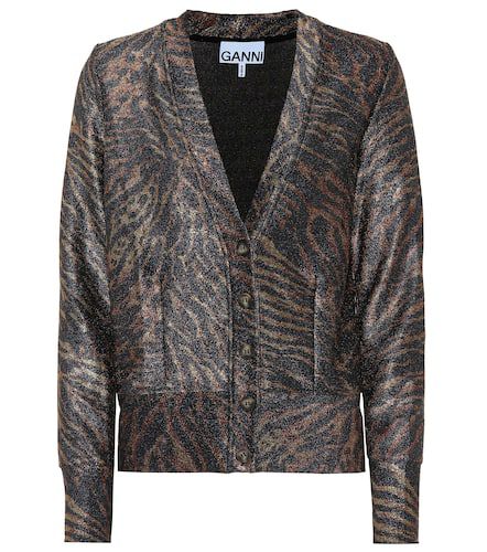 Tiger-print lurex jersey cardigan - Ganni - Modalova