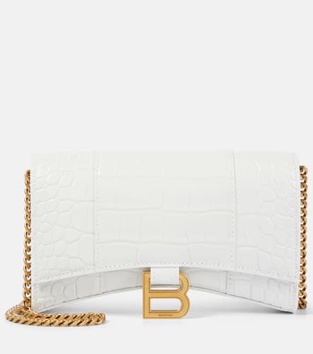 Hourglass leather wallet on chain - Balenciaga - Modalova