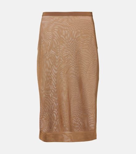 Knitted semi-sheer pencil skirt - Saint Laurent - Modalova