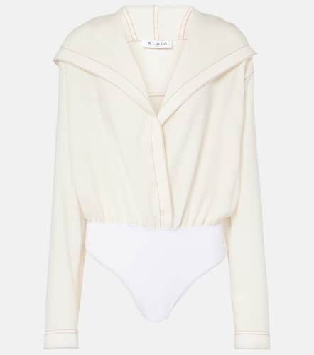 AlaÃ¯a Hooded wool-blend bodysuit - Alaia - Modalova