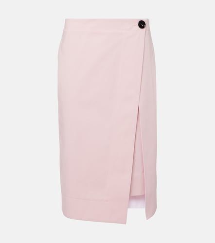Falda midi de sarga de algodón - Bottega Veneta - Modalova