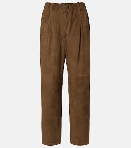 Monili suede straight pants - Brunello Cucinelli - Modalova