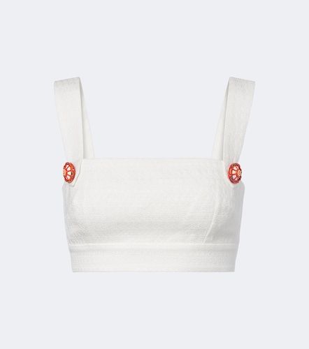 Top cropped in misto cotone e lino - Dolce&Gabbana - Modalova