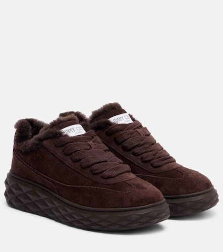 Sneakers Diamond Maxi in suede con shearling - Jimmy Choo - Modalova
