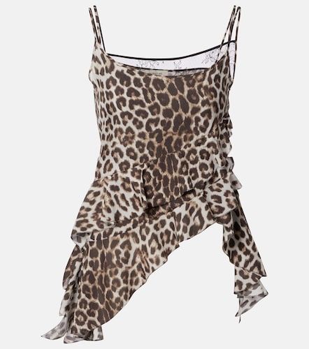 Leopard-print ruffled silk camisole - Jacques Wei - Modalova