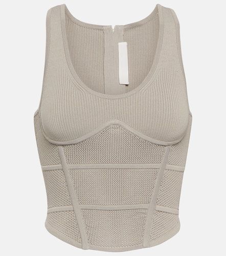 Cropped ribbed-knit bustier - Dion Lee - Modalova