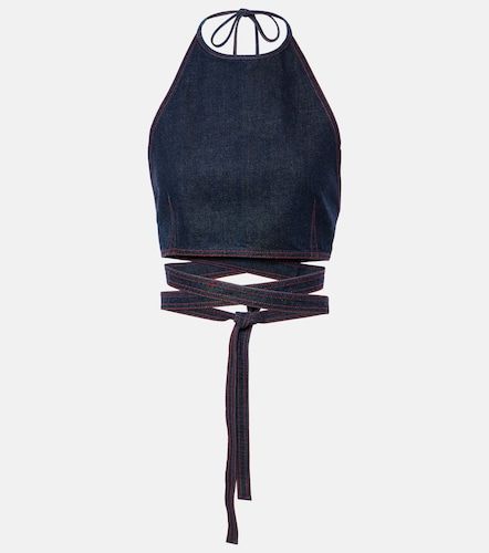 Alaïa Top cropped di jeans - Alaia - Modalova