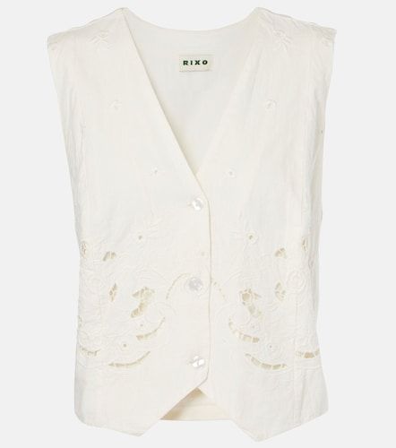 Gilet Norah in cotone e lino con ricamo - Rixo - Modalova