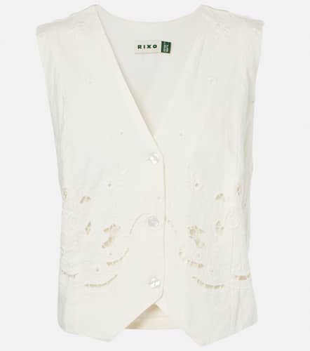 Norah embroidered cotton and linen vest - Rixo - Modalova