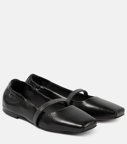 Mary-Jane-Ballerinas Monili aus Leder - Brunello Cucinelli - Modalova