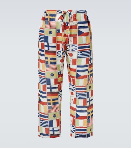 International printed linen straight pants - Bode - Modalova