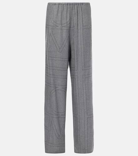 Monogram flannel pajama pants - Toteme - Modalova