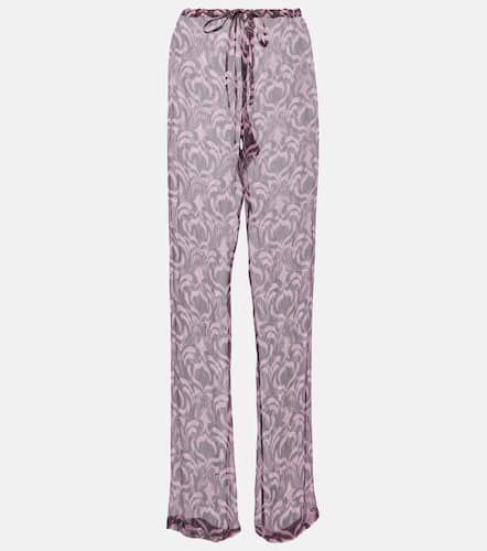 Pachas printed silk straight pants - Dries Van Noten - Modalova