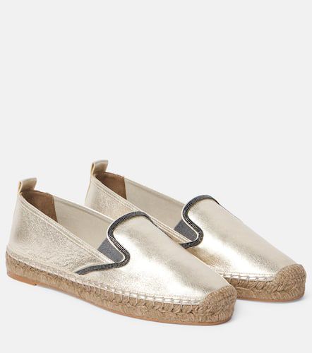 Monili-embellished leather espadrilles - Brunello Cucinelli - Modalova