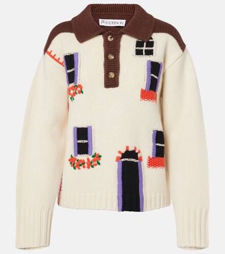 Intarsia wool polo sweater - JW Anderson - Modalova