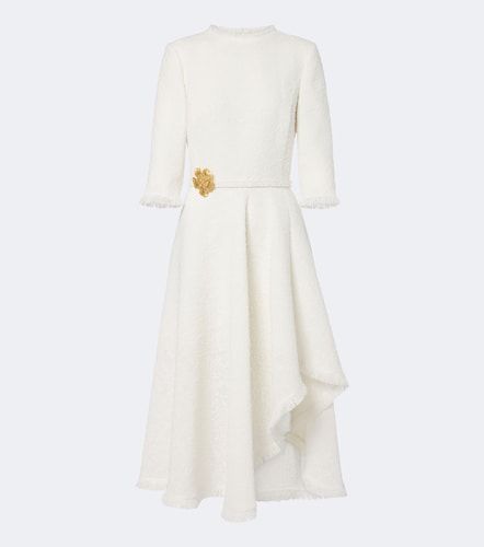 Vestido midi de bouclé con flecos - Oscar de la Renta - Modalova