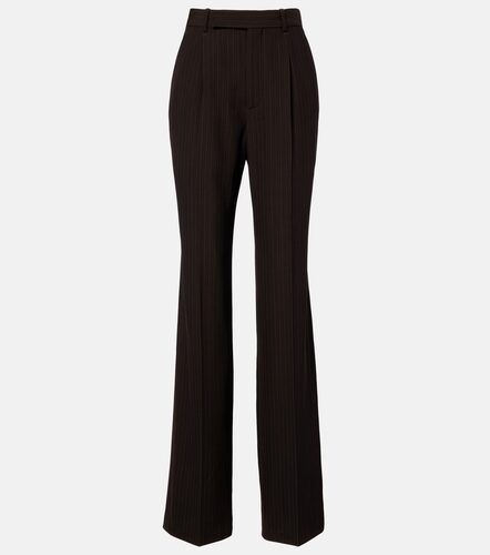 Pantaloni a gamba larga in misto lana a righe - Saint Laurent - Modalova