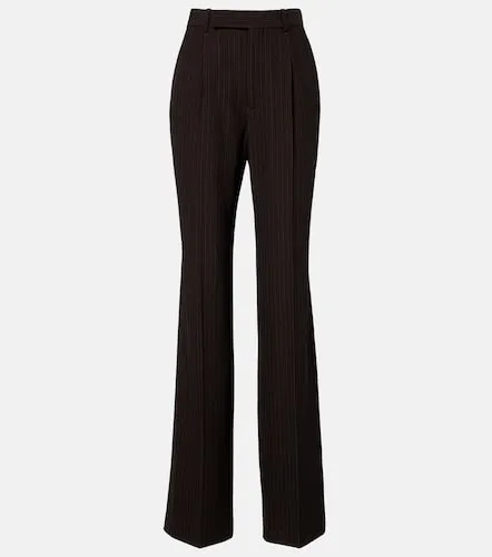 Pinstripe wool-blend wide-leg pants - Saint Laurent - Modalova