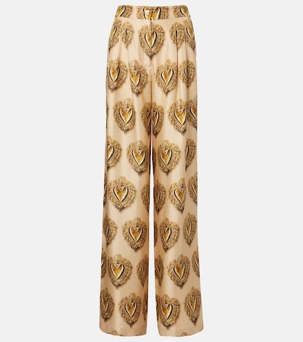 Printed high-rise silk palazzo pants - Dolce&Gabbana - Modalova