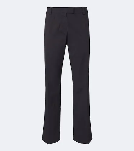 Cotton-blend poplin straight pants - Miu Miu - Modalova
