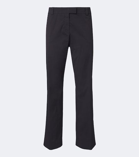 Pantaloni regular in popeline di misto cotone - Miu Miu - Modalova