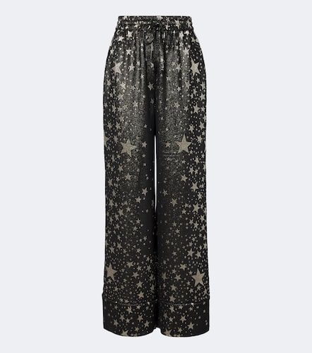 Pantaloni a gamba larga in jacquard di misto seta - Dolce&Gabbana - Modalova