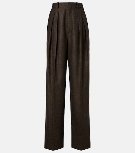 Herringbone wool wide-leg pants - Saint Laurent - Modalova