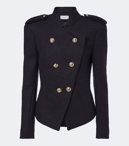 Double-breasted wool-blend tweed jacket - Balmain - Modalova