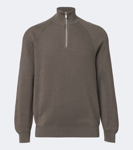 Pullover in cotone a coste - Brunello Cucinelli - Modalova