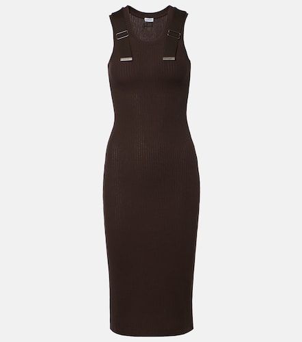 Abito midi in misto cotone a coste - Loewe - Modalova