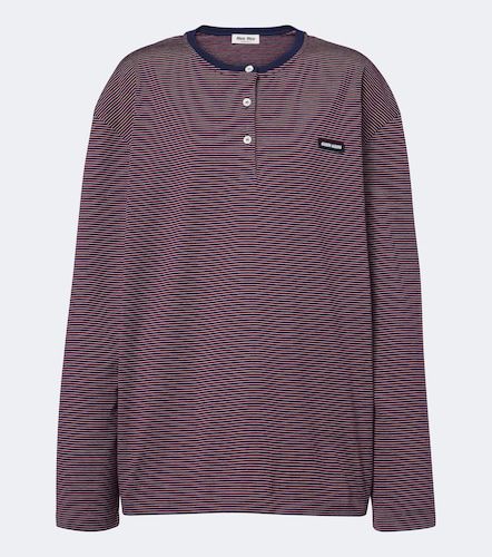 Camiseta con botones de jersey de algodón - Miu Miu - Modalova