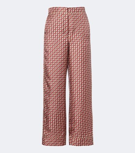 Pantaloni a gamba larga in seta con stampa - 'S Max Mara - Modalova