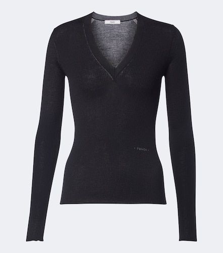 Fendi Ribbed-knit wool-blend top - Fendi - Modalova