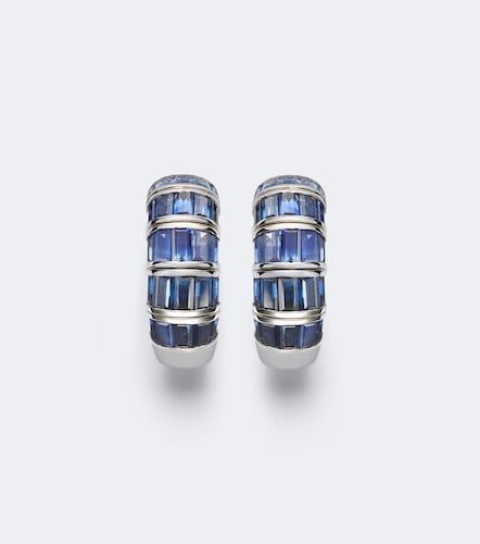 Pendientes de aro de oro blanco de 18 ct con zafiros - Shay Jewelry - Modalova