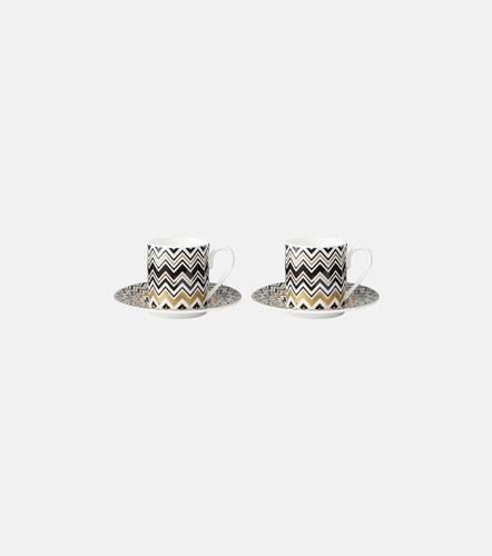 Set di 2 tazzine da espresso con piattino Zig Zag Gold - Missoni - Modalova