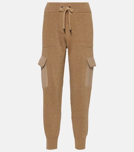 Ribbed-knit cashmere and wool sweatpants - Brunello Cucinelli - Modalova