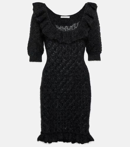 Embroidered mohair-blend minidress - Alessandra Rich - Modalova